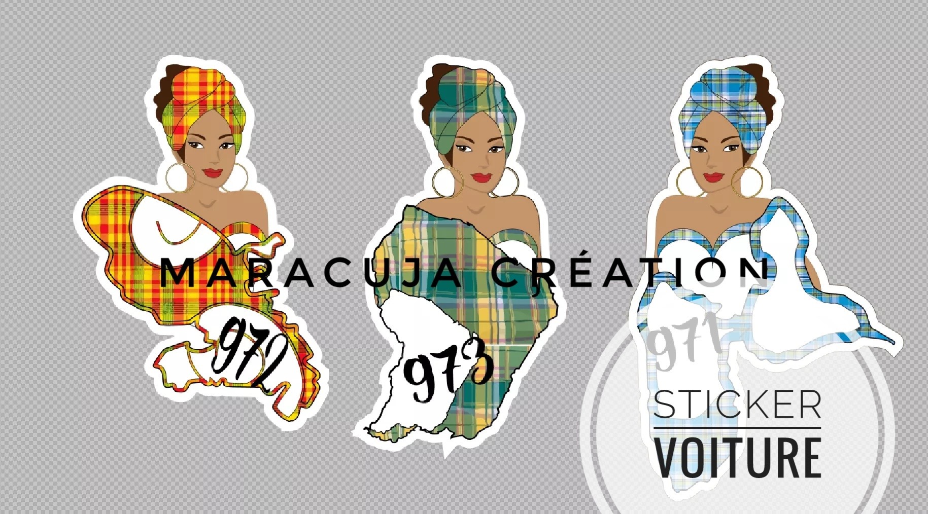 Sticker voiture Iris TAMBOUR JAUNE - Maracuja Création - Nous Vous